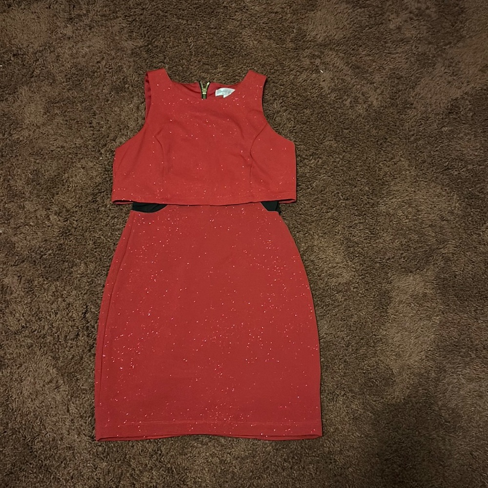 Cute sparkly red dress, size 3, worn once, like new